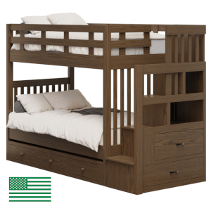 Amish Kodiak Bunk Bed with 3 Drawer Storage Unit